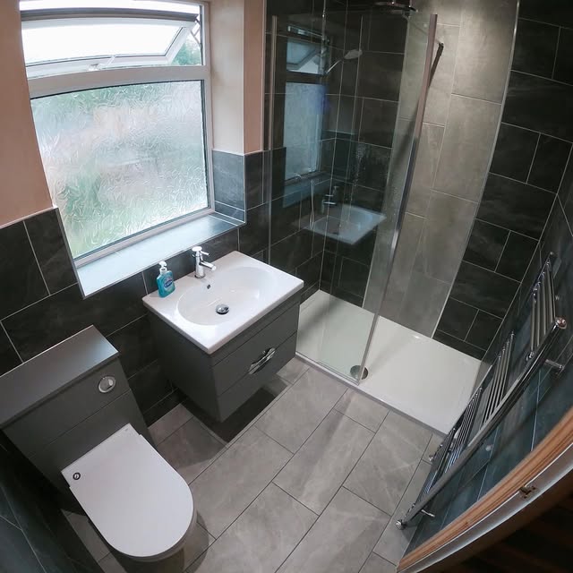 Bathroom rebuilt back to brick in a seven day install
